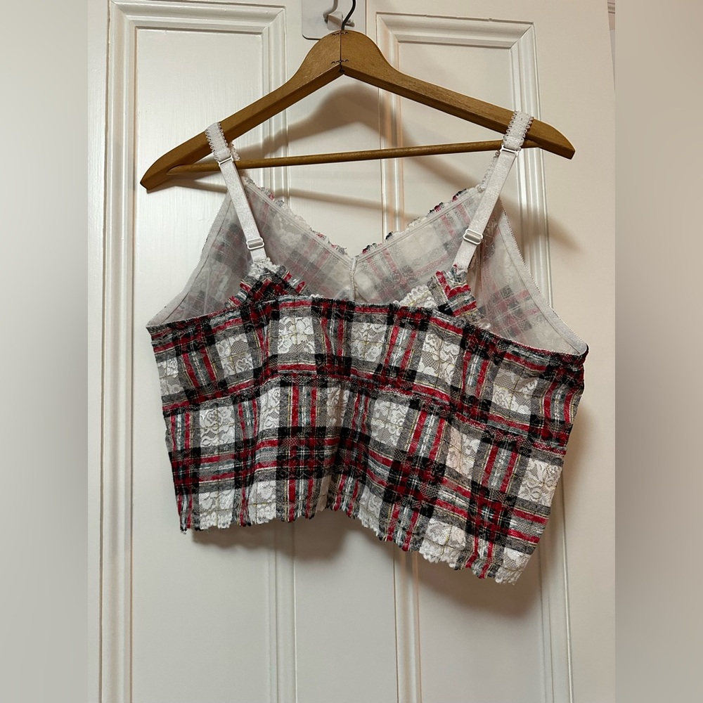 Torrid Winter plaid lace bralette 4x and Matching panties 3x - Picture 3 of 7